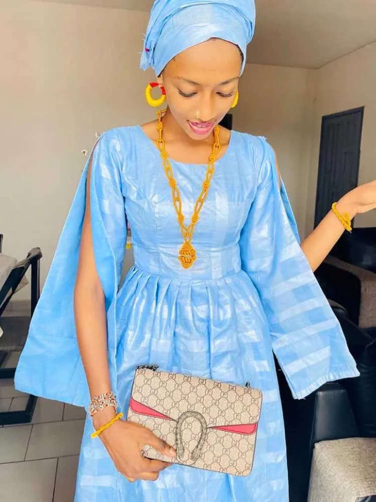 

Original Bazin Riche Long Dresses For Ankara Women Party Clothing Top Quality Bazin Riche Dashiki Robe With Boubou Bazin Riche