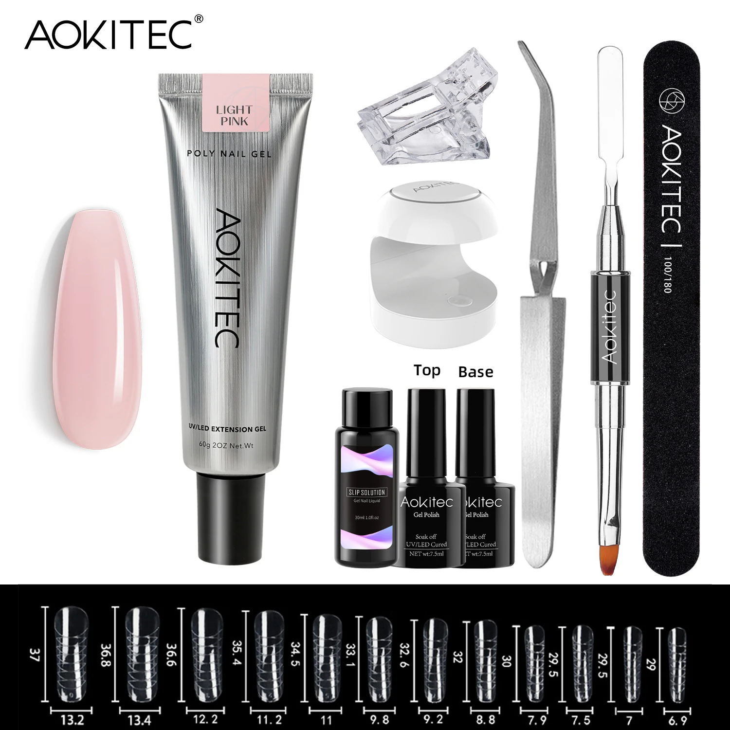 Aokitec Manicure Kit Poly Nail Polish Extension Function Gel Dipping