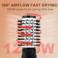 Hatteker brosse à Air chaud 4 têtes remplaçable sèche-cheveux fort vent électrique lisseur rouleau bigoudi peigne souffleur outil de coiffure 5