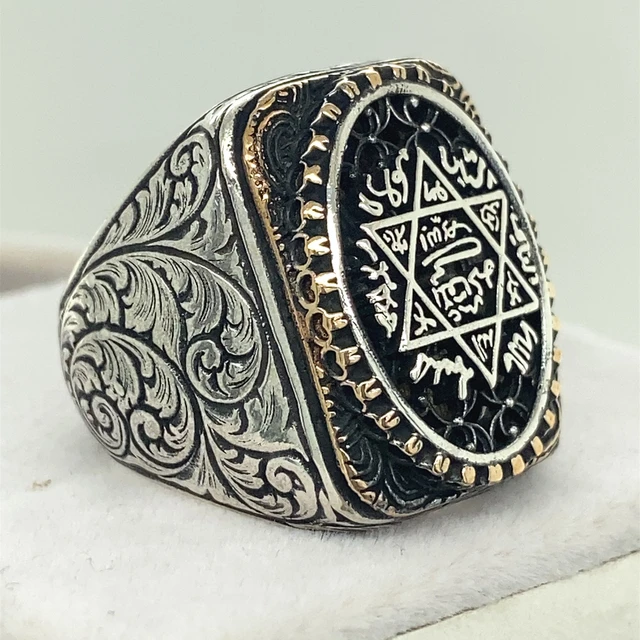 King Solomon's Seal, 925 Sterling Silver Handmade Ring, Suleimans Seal |  eBay