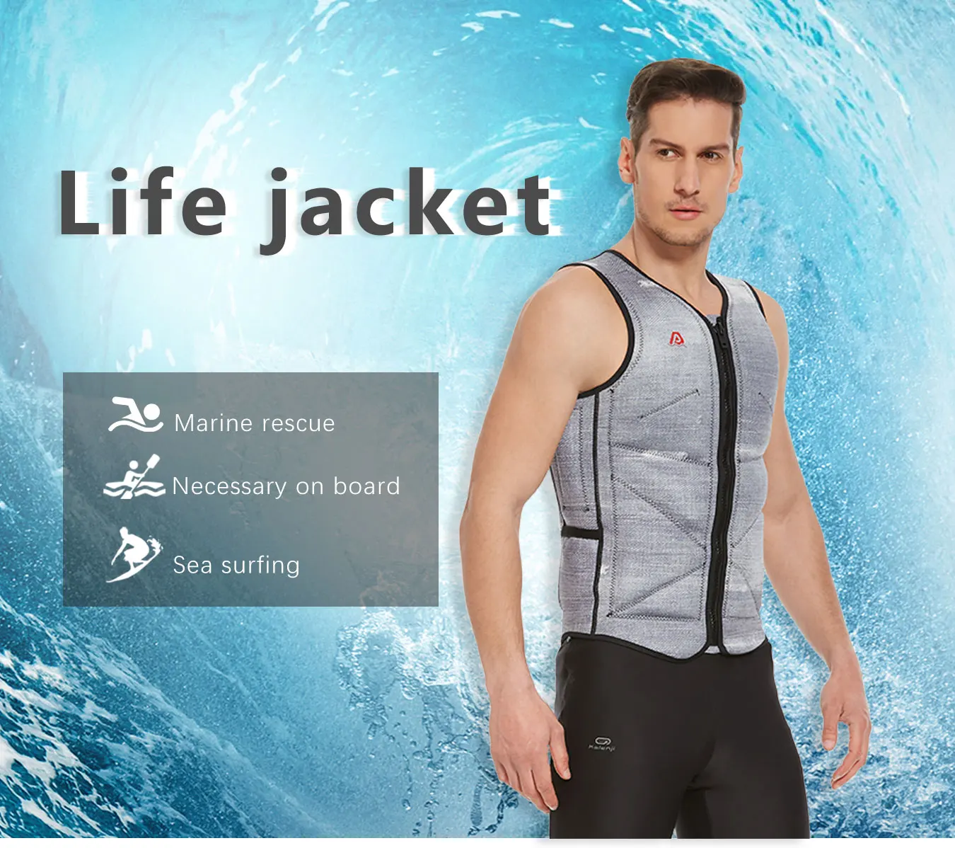 

AQUA POLO Life Jacket Professional Adult High Buoyancy Vest For Drifting Boats, Sea Fishing, Swimming, Snorkeling, And Airship