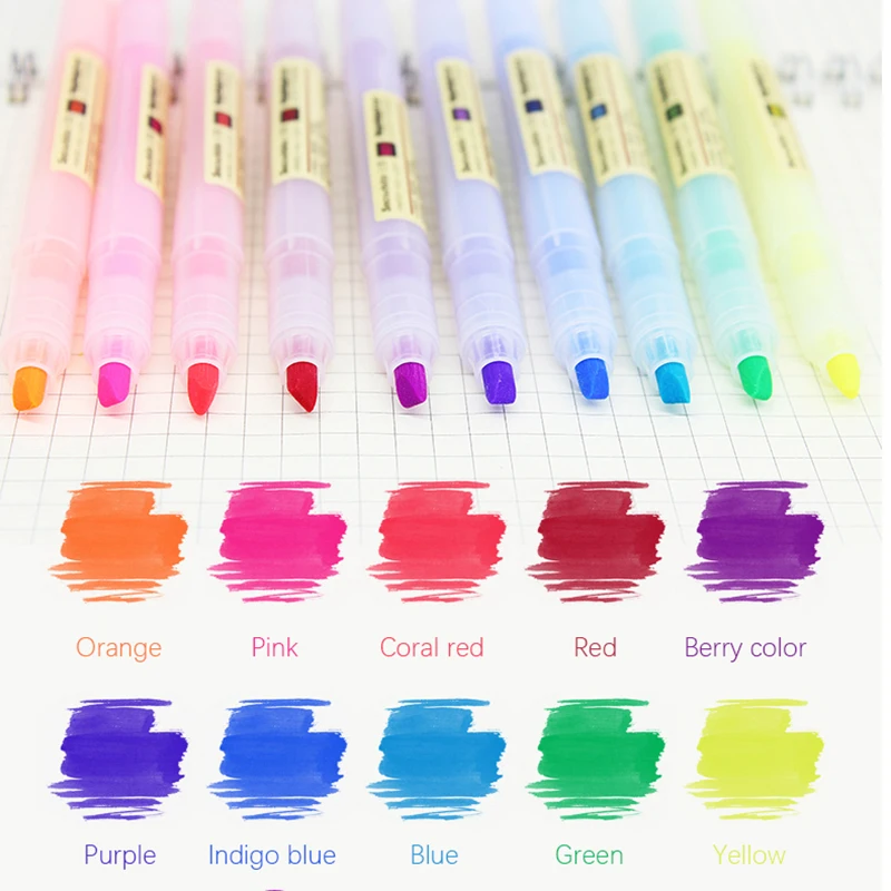 10 Colors Drawing Manga Art Marker Pens 1 Pcs Highlighter Markers Art Supplies Diy Scrapbooking Crafts Brush Pen