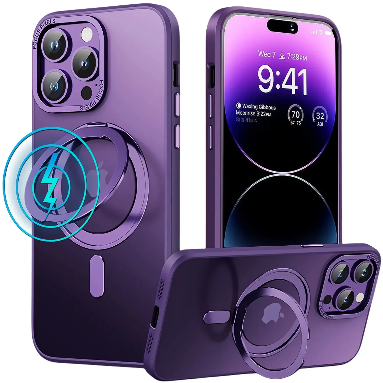 Magnetic 360° Rotatable Stand Case with MIL-Grade Drop Protection and Magnet Ring