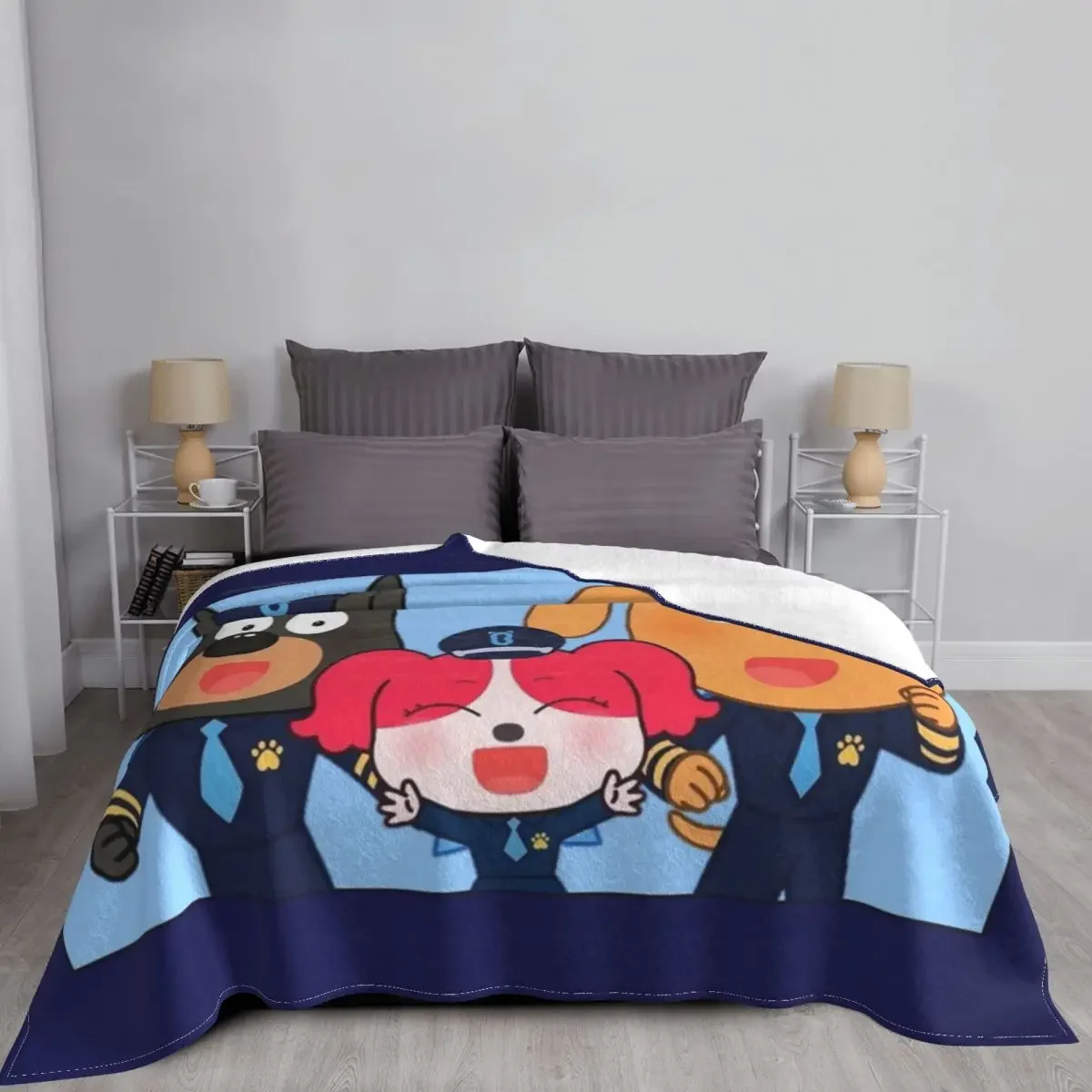 Sheriff Labrador Throw Blanket Multi-Purpose Bed linens christmas blanket 4
