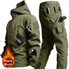 NEW Camo Fleece Warm Sets Winter Soft Shell Tactical Jacket Cargo Pant Outdoor Multi-pocket Waterproof Hunting Suit 5