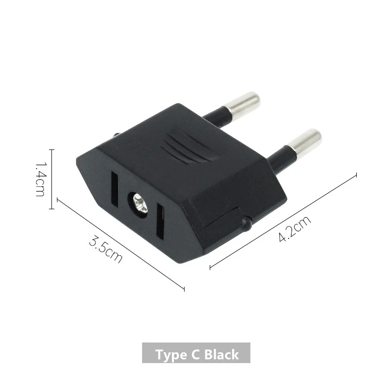 CN US To EU European Plug Adapter 2 Round Pin Socket Converter Travel Electrical Power Adapter Socket China To EU Plug 4.0mm
