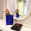 Acrylic Book Vase Klein Blue Book Vase Bookcase Home Dining Table Vase Transparent Aquaculture Room Plant Decorative Gift 1