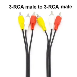 Premium AV Cable: 3RCA to 3RCA Audio Video Cord for TV, DVD, and Stereo Systems (3male to 3male)