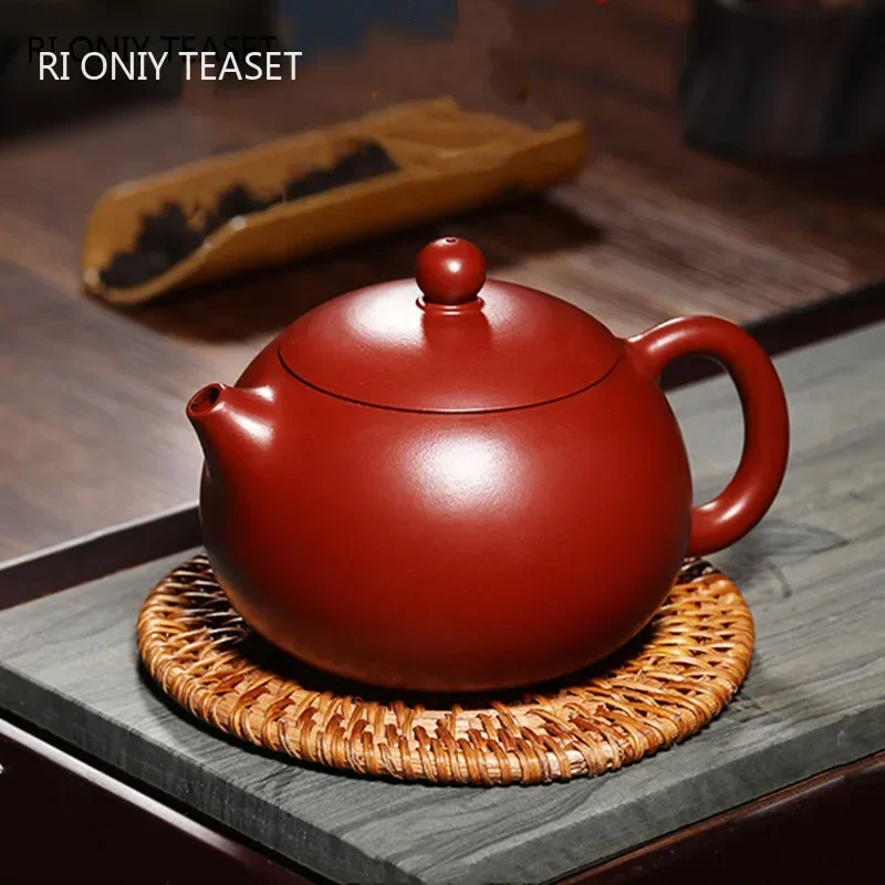 Yixing Purple Clay Teapot Handmade Ball Hole Filter Xishi Tea Pot Raw Ore Dahongpao Kettle Zisha Tea Set