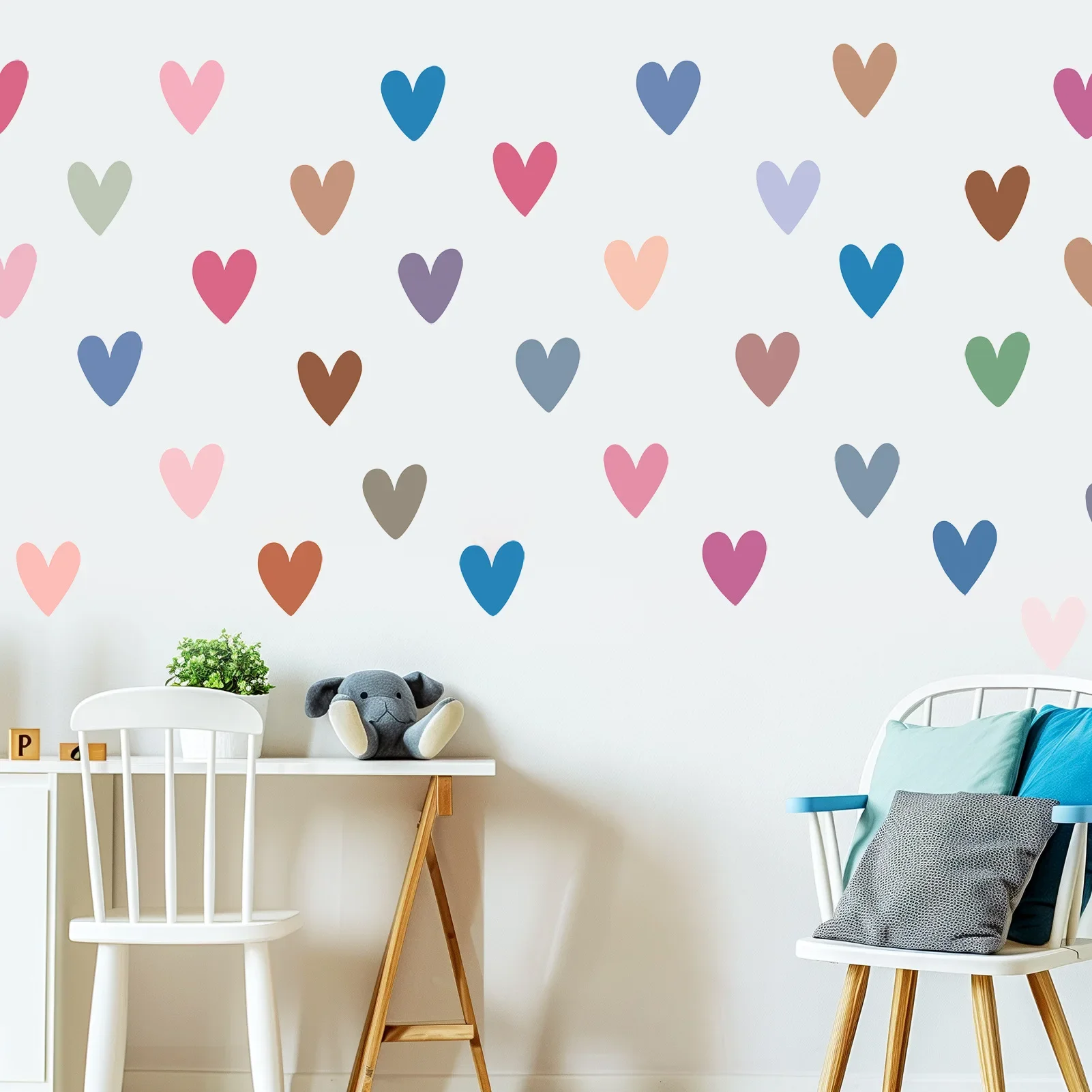 جديد ملون القلب DIY ملصقات جدار للإزالة غرفة نوم غرفة المعيشة ديكور الاكريليك مجلس المواد مزيج من الحب مجانا