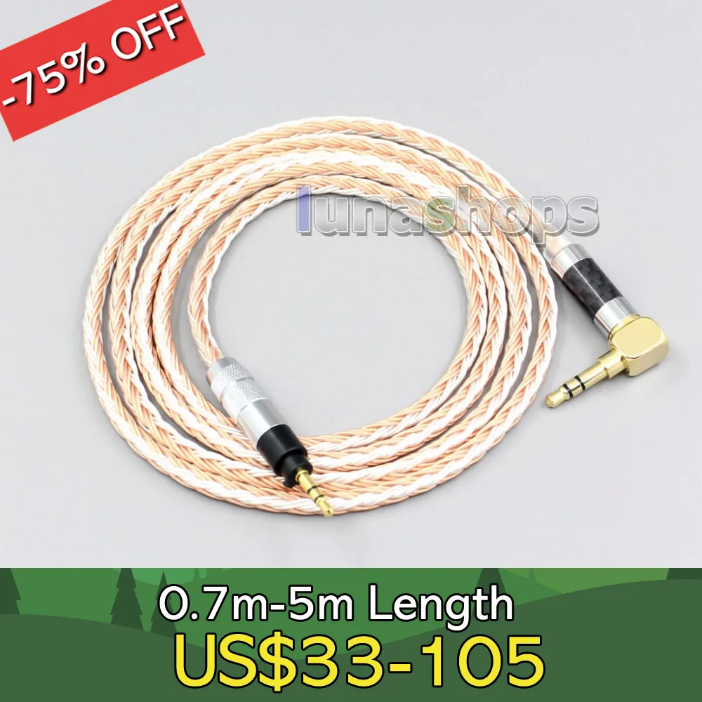 

3.5mm 2.5mm 4.4mm XLR 16 Core Silver Plated OCC Mixed Earphone Cable For Sennheiser Urbanite XL On/Over Ear LN006723