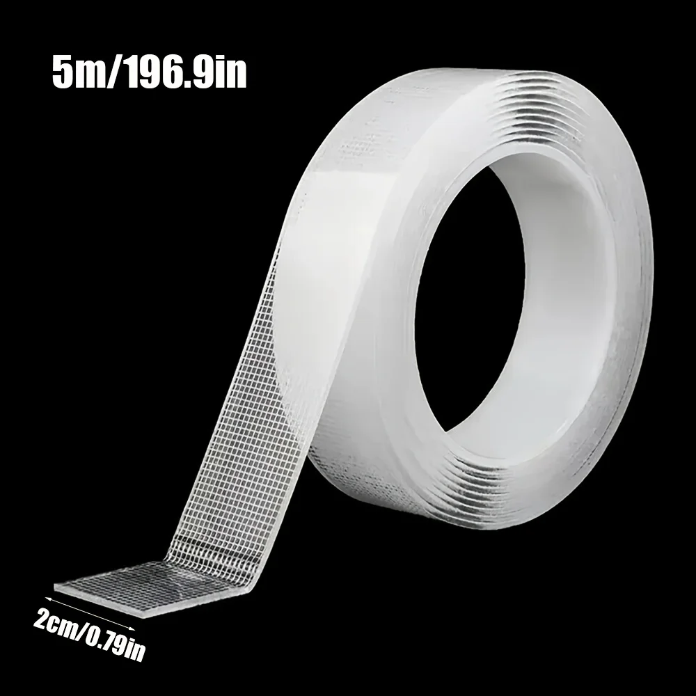 Ultra-Strong Double-Sided Nano Adhesive Tape - Clear, Removable, Waterproof, Heavy-Duty, Extra Sticky Strip, 1-5m
