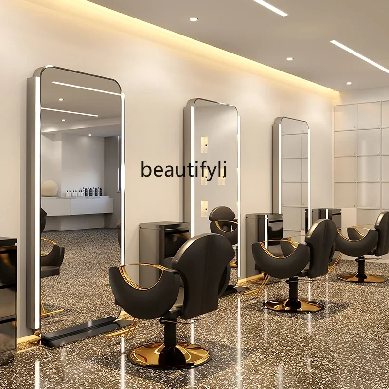 理髪店,美容院,LEDランプ,理髪店用のフルレングスミラー - AliExpress
