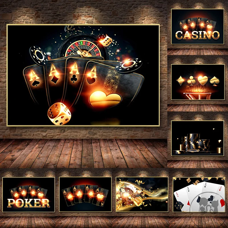 Casino Royale Poster Da Gioco Gioco Di Carte Dadi Su Tela Pittura Wall Art Hd Picture And Prints Casino Bar Club Decorazione Della Parete Di Casa