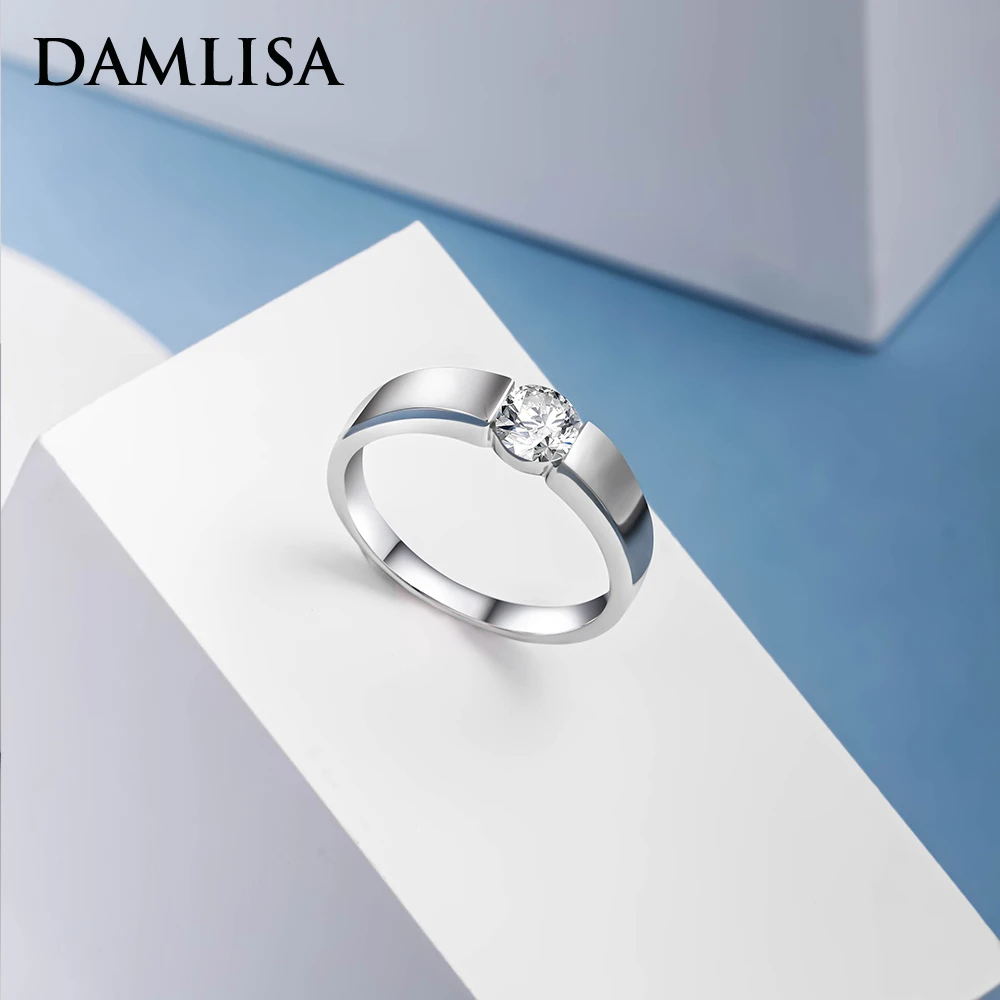 Damlisa 1 Carat Vvs1 Moissanite Coppia Anello Per Donna Uomo 925 Sterling Sliver Moissanite Diamond Wedding Fidanzamento Promessa Anello