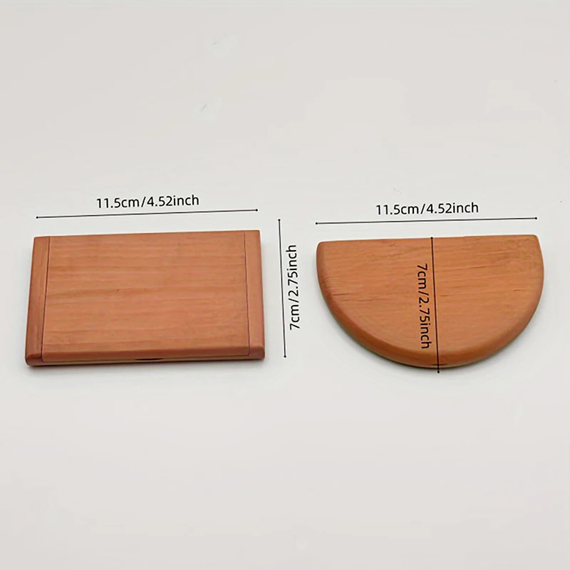 빈티지 조각 복숭아나무 빗과 거울 세트 2-in-1 미니 접이식 우아한 휴대용 그루밍 키트 선물