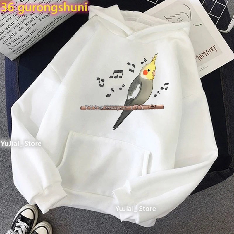 Bird Portrait Cockatiel Love Music Print Cap Hoodie Women Clothes 2022 Funny Sweatshirt Femme Winter/Spring/Autumn Tracksuit copland appalachian spring quiet city music for theatre 3 latin american sketches 2 cd