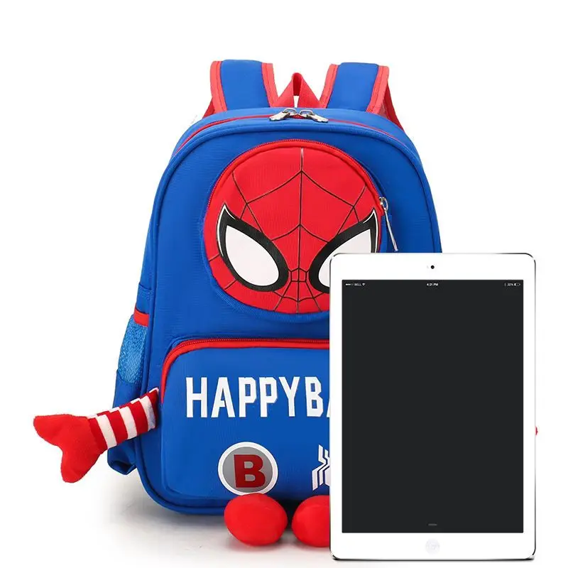 MINISO Disney Spiderman Cartoon Children 3-6 Years Old School Bag Boys Large Capacity Wear-resistant Waterproof Cute Backpack