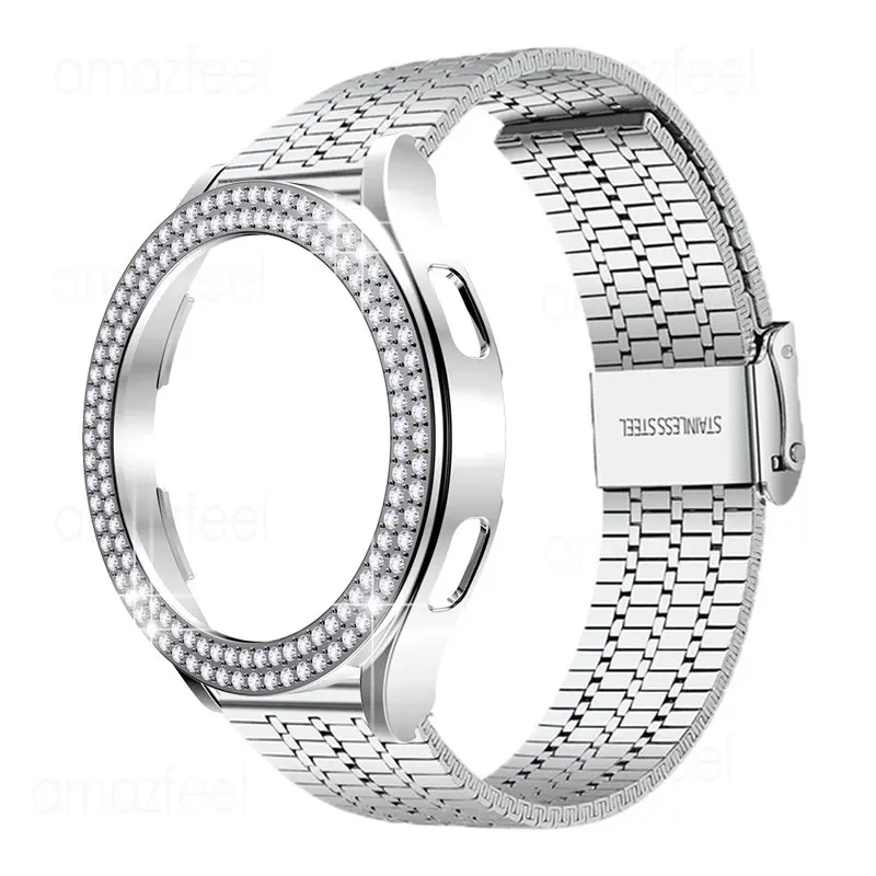 

Защитный чехол для Galaxy Watch 6 40 мм 44 мм, ремешок для Samsung Galaxy watch 5/4 44 мм 40 мм, браслет, Алмазный защитный чехол, рамка