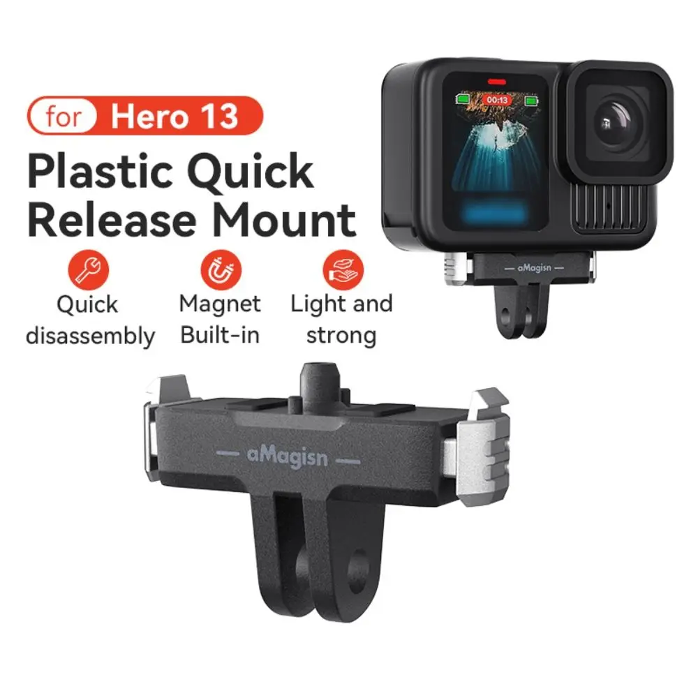 마그네틱 확장 마운트 어댑터 퀵 릴리스 플라스틱 홀더 브래킷 카메라 액세서리 GoPro Hero 13 용 카메라 삼각대 어댑터