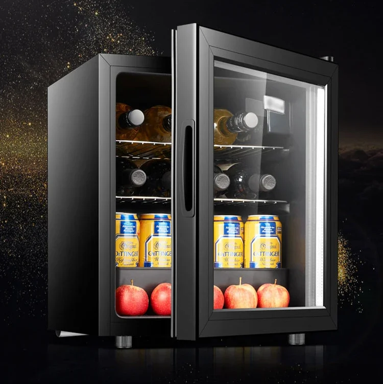 冷蔵庫 ホームアイスバー-18ボトルデュアルゾーン熱電赤&白ワインクーラー