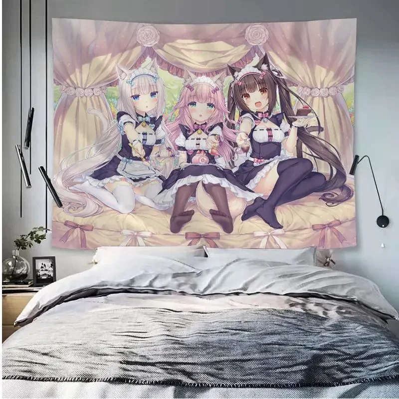 Tapestry Decor Anime Wall Decor Wall Flag Decor Cute Anime Girls Tapestry Japanese Style Art Sci Fi Room Home Decor Decorative Wall Hanging Blanket Bedroom Living Room Dorm