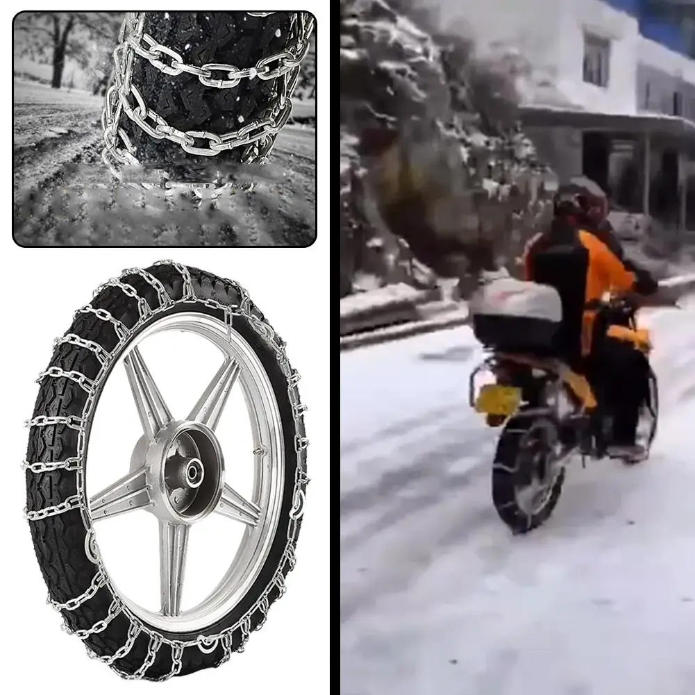 Motorcycle Snow Chains Wear-resistant Anti-skid Automatic Snow Accessories Fixing Tire Motorcycle Chain Mud Road C6A4