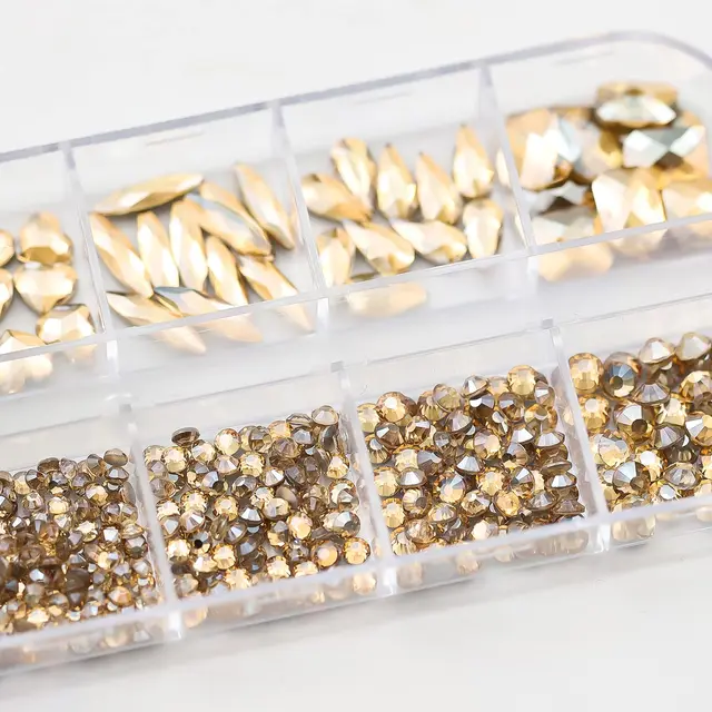 720-1000pcs-Champagne-Nail-Art-Rhinestones-5-10pcs-Shaped-Gem-75-120pcs-Mini-Diamond-Mixed-Sizes jpg