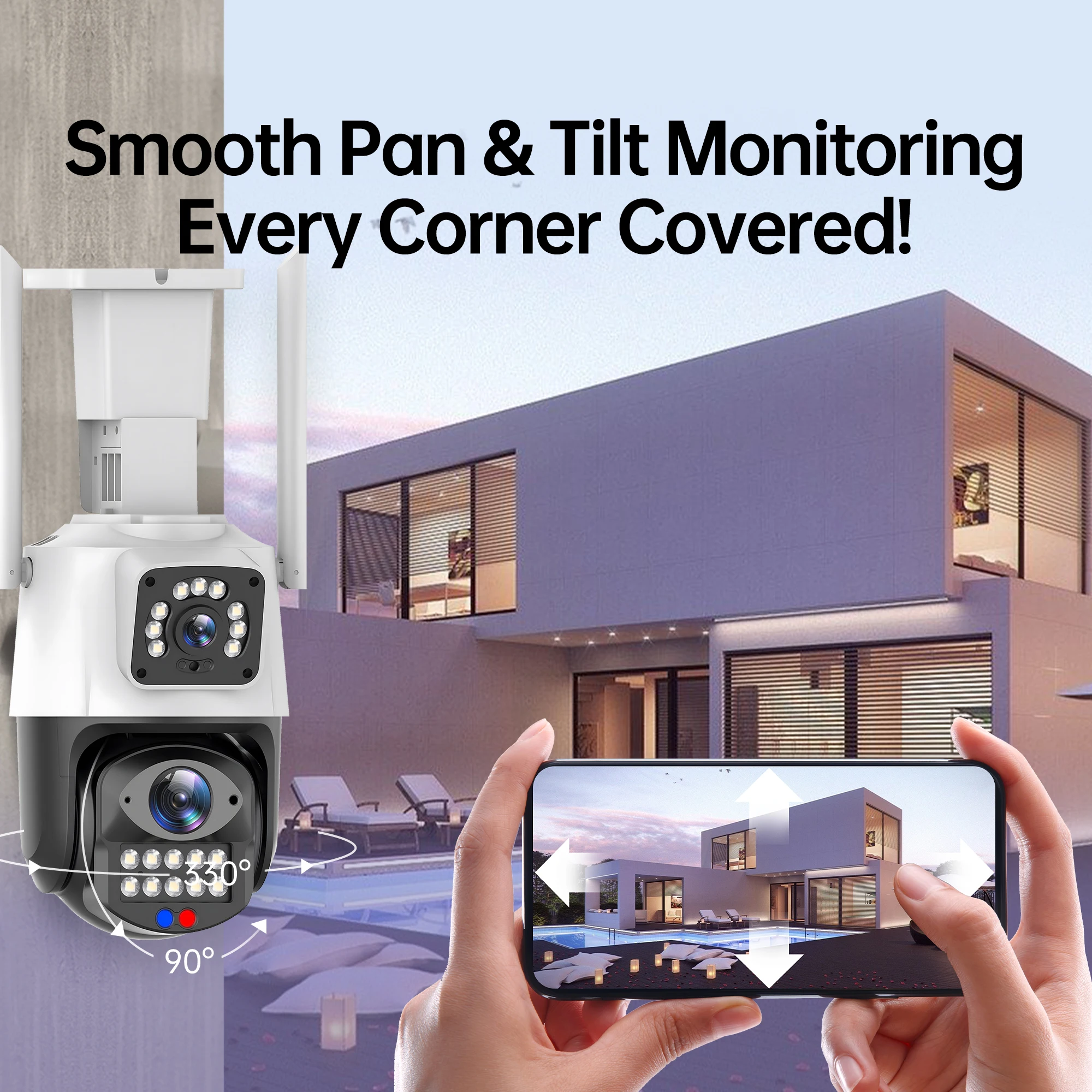 6MP 3K 4G Sim Camera Dual Lens Dual Screen 2.4G/5.8 Wifi PTZ Outdoor Ai Human Detection IP Camera CCTV Security Protection
