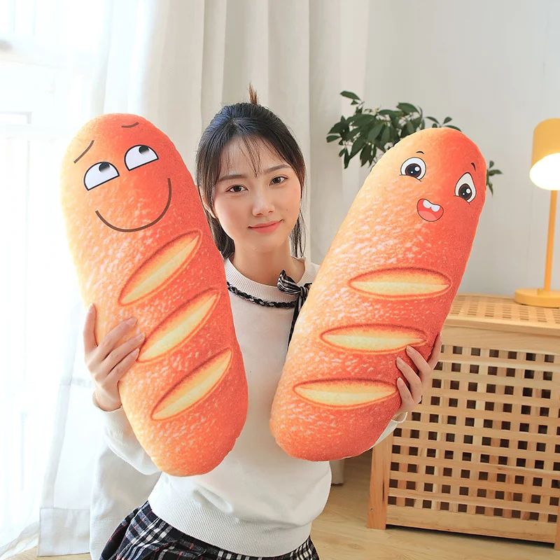 

Nice Lovely Long Bread Toast Super Soft Pillow Plush Toys Simulation Toast Sofa Cushion Home Pillow Girls Gifts