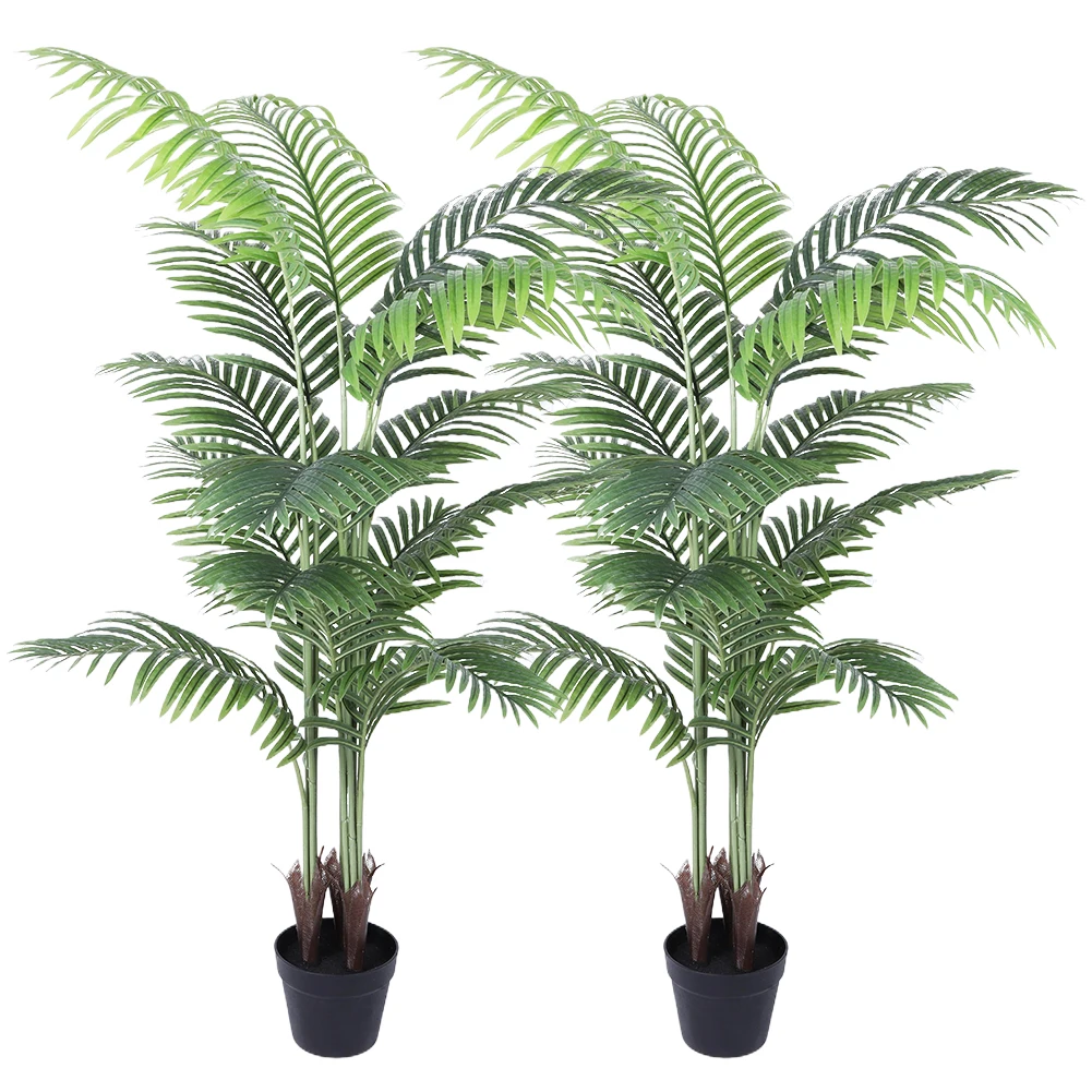 Artificial Areca Palm Plant 5FT Palm Tree Tropical Palm Plant Dypsis Lutescens Plants in Pot for Home Office Living Room