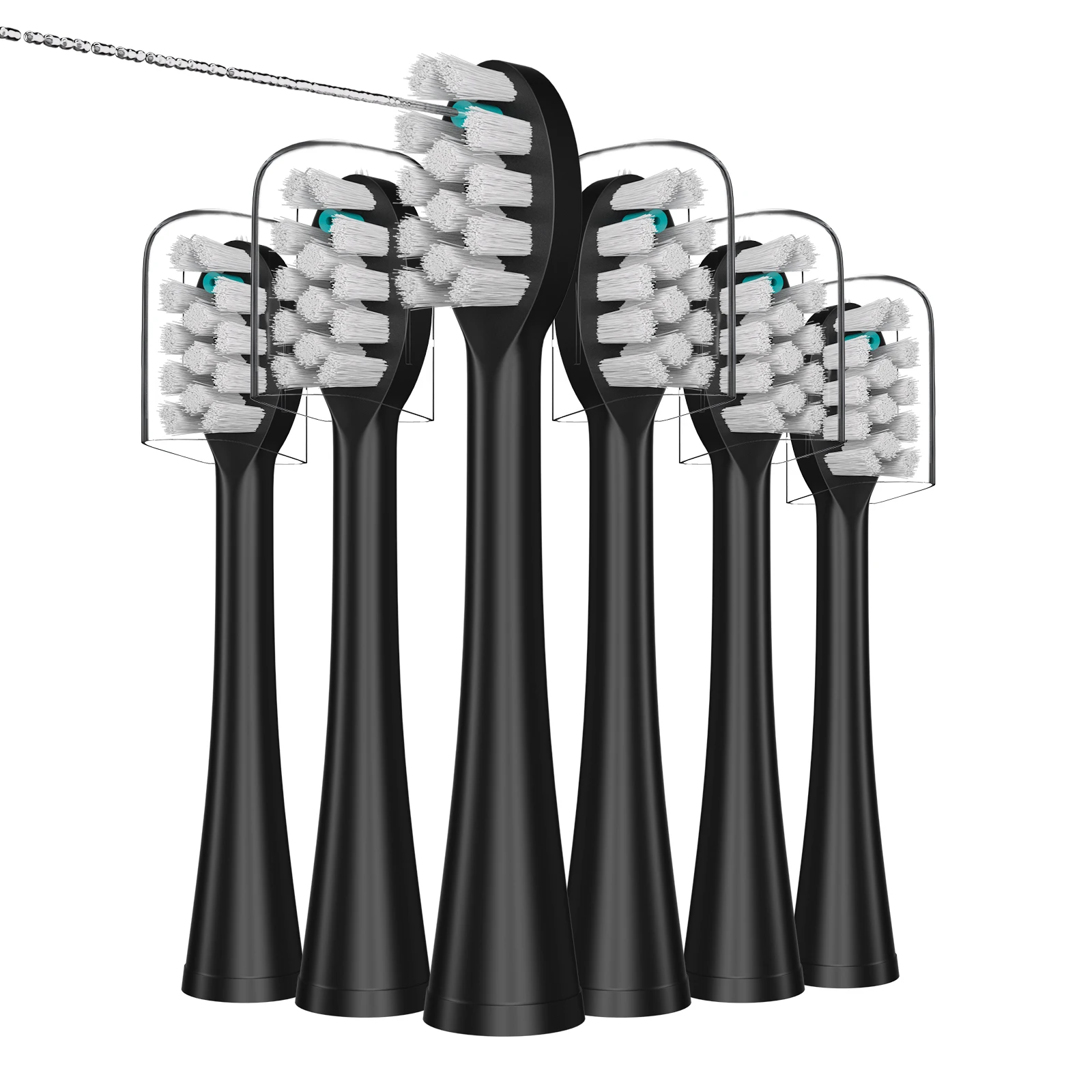 Replacement Flossing Toothbrush Heads with Covers for Water pik Sonic Fusion SF01/SF02 and Sonic Fusion 2.0 SF03/SF04,6 Count 2