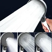 New 13.5CM Big Panel Booster Mixer 3 Modes Shower Head High Pressure Water Saving Faucet Mixer Hose Set Bathroom Accessories 2