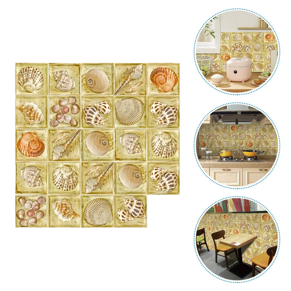 

24 Pcs Tile Stickers Applied Peel and Tiles for Wall Kitchen Pvc Bathroom