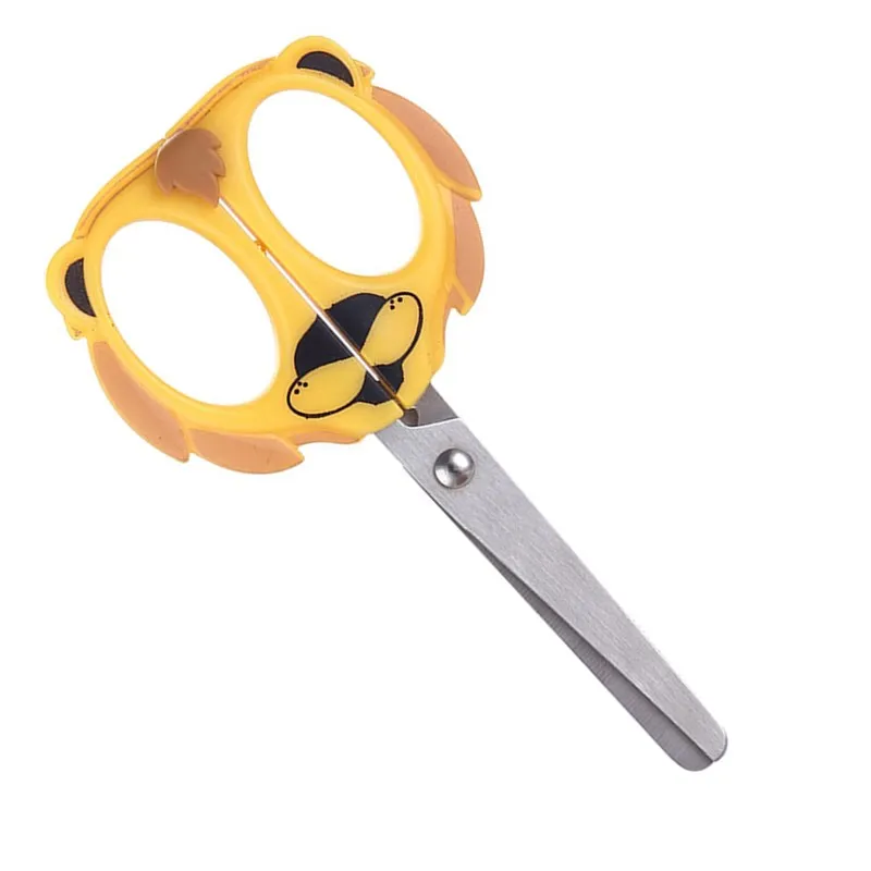 Cartoon Animal Safety Round Head Stainless Steel Mini Scissors Paper Cutter Tool Student Stationery Gift School Offi
