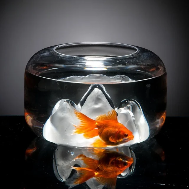 Creative Snow Mountain Gold Fish Tank, Simple Household Glass Fish