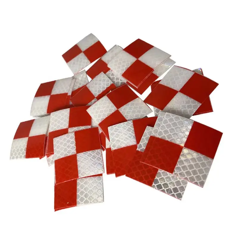 

3M 100pcs Size 40x40mm Red and White Grid Reflector Sheet For Total Station Survey Geography Reflective Sticker
