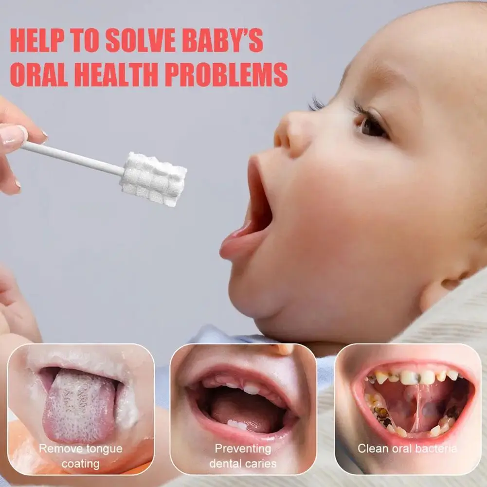 Baby Tongue Cleaner Disposable Gauze Toothbrush Paper Rod