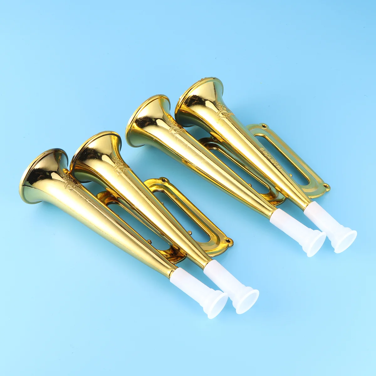 12pcs Plastic Trumpet Noise Maker Kids Toys Cheerleader Football Match Cheering Props Birthday Party Favor Gift (Golden)