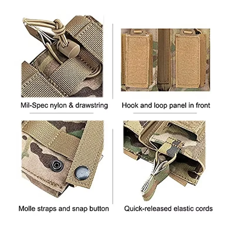 Magazine Pouch Tactical Mag Holder Triple Open-Top Pouches for M4 M16 AK Molle Backpack Hunting Gear