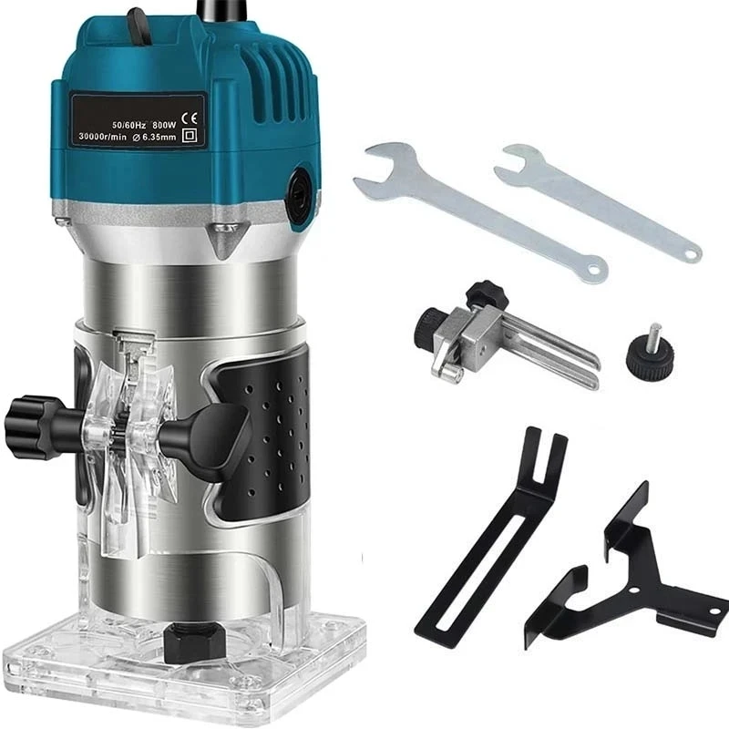 

Wood Milling Cutter 800W Electric Trimmer Router Engraving Machine Carpentry Manual Trimming Woodworking Laminate Trimmer