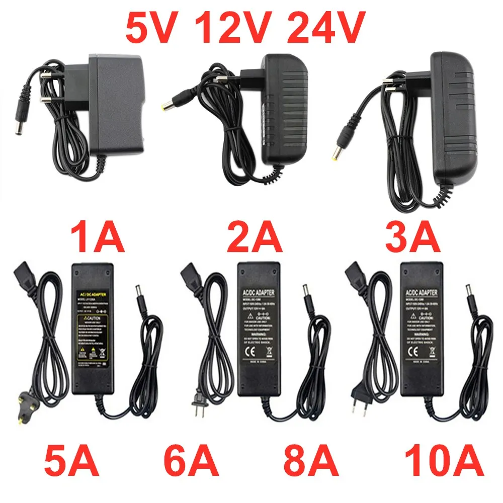 AC 110V-220V DC 5V 12V 24V Power Supply Adapter 1A 2A 3A 5A 6A 8A 10A For LED Strip Light