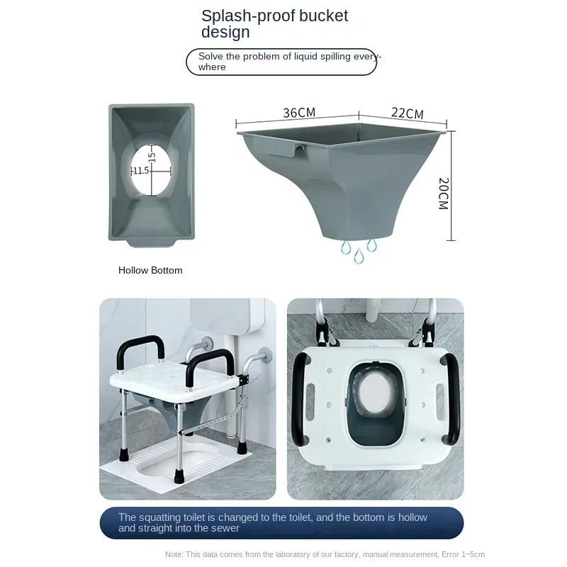 Portable Toilet Seat with Armrests - Anti-Splash, Foldable Aluminum Alloy, Easy Access Squat Stool for Pregnant Women 2