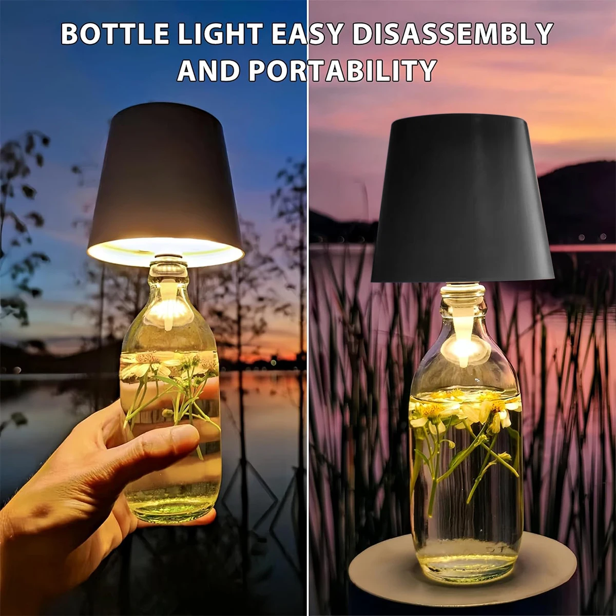 Wireless Touch Control Bottle Table Lamp Adjustable Brightness Night Lights Usb Rechargeable Wine White Light Eye Protection Led led light desk lamp night light led desk lamp