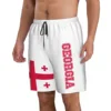 2023 Summer Polyester Georgia Country Flag 3D Printed Men's Board Shorts Beach Pocket Running Summer Pants 3