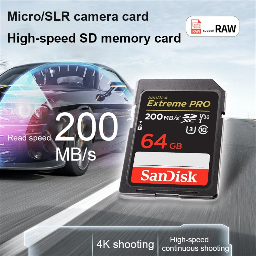 SanDisk ͽƮ  SD ī, SDHC SDXC UHS-I, C10 U3 ޸ ī,  V30, 4K, ī޶, DV, SLR, 32GB, 64GB, 128GB, 256GB, 512GB, 