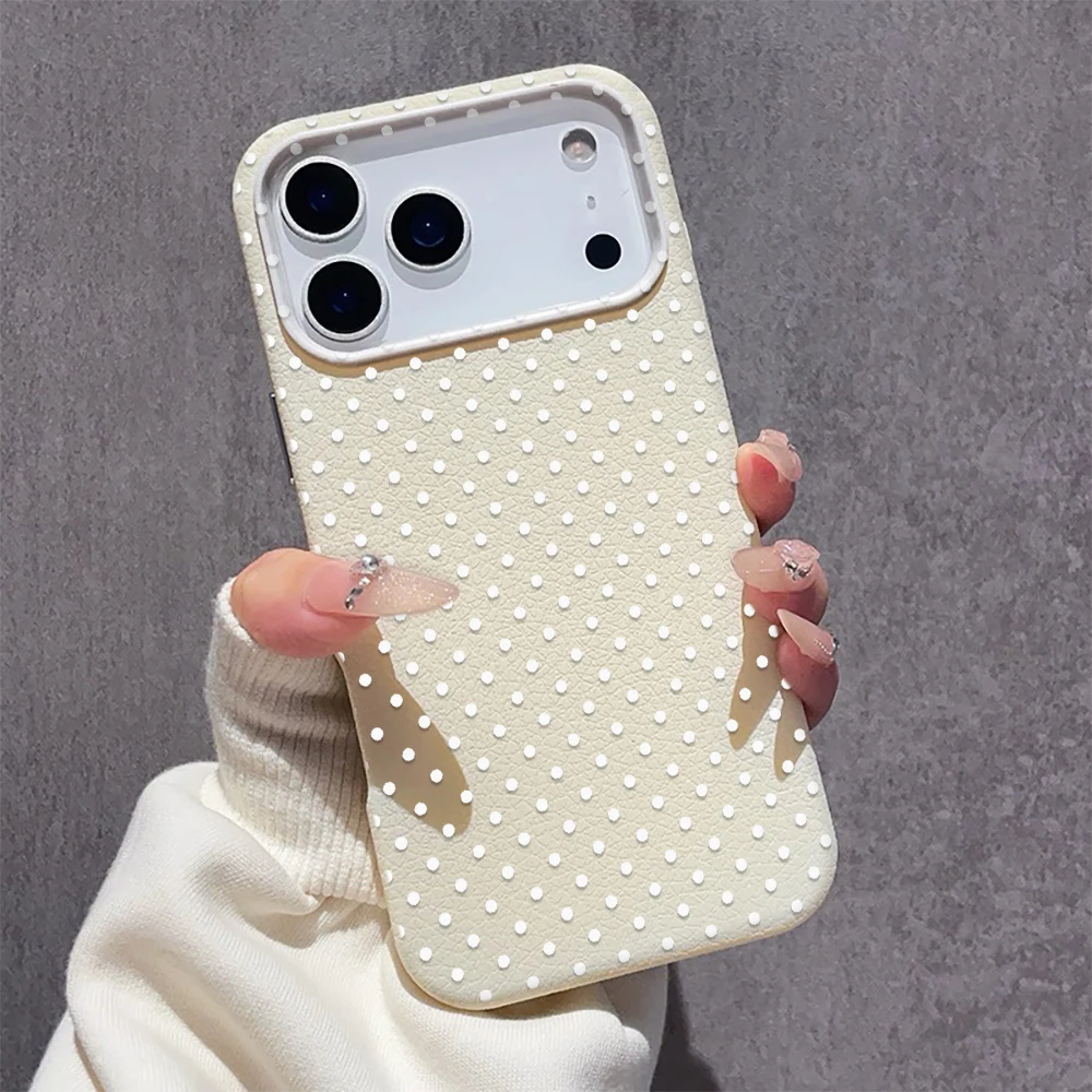 รูปสินค้า เคสซิลิโคนลายจุดสีขาว ดีไซน์ใหม่กันกระแทก iPhone