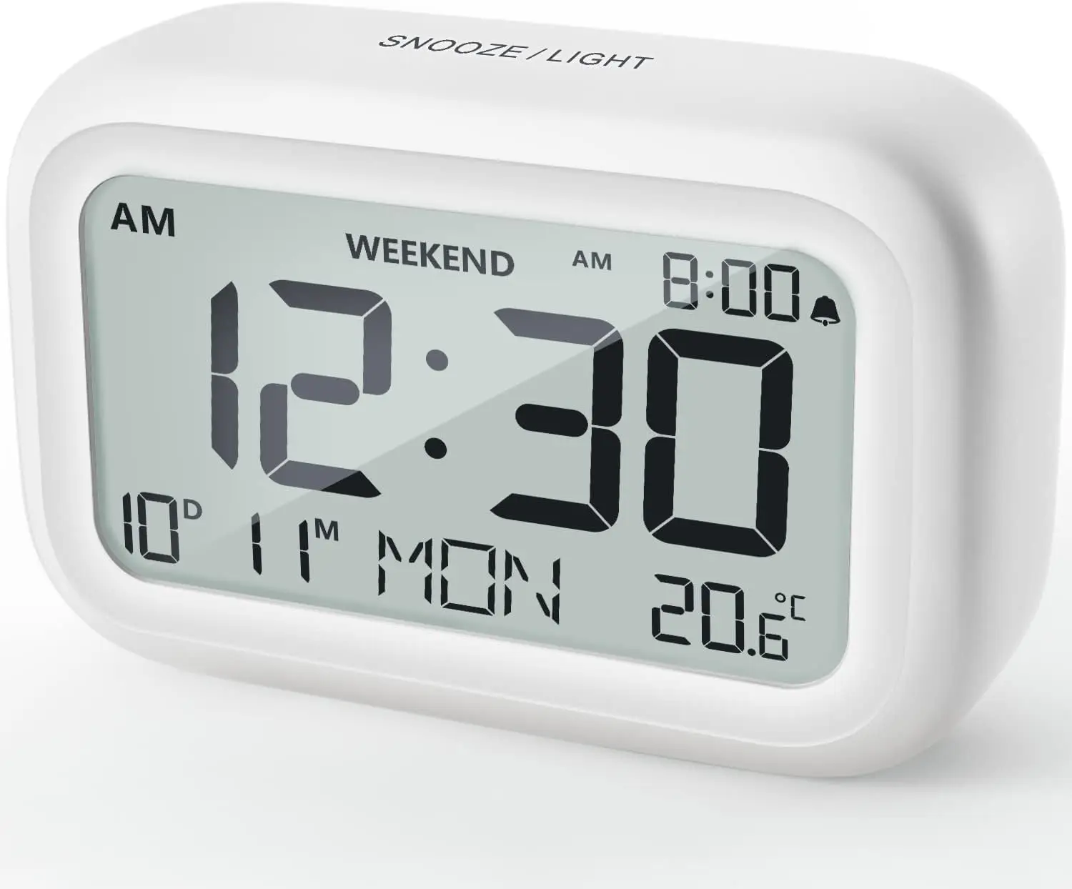 Sleek Multifunctional LCD Desktop Clock with Calendar and Temperature Display