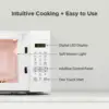 EM720CPL-PM Countertop Microwave Oven with Sound On/Off, ECO Mode and Easy One-Touch Buttons, 0.7 Cu Ft/700W, Pearl Whit 6
