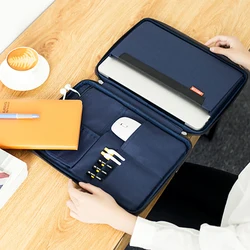 Portable Multi-functional Men's A4 Document Bags Waterproof Briefcases Laptop Notebook Pouch Travel Passport Holder Accessories